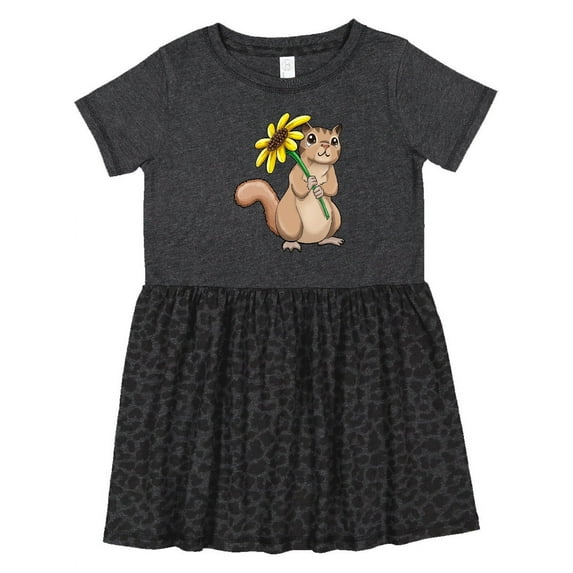 Inktastic Cute Chipmunk with Sunflower Girls Toddler Dress