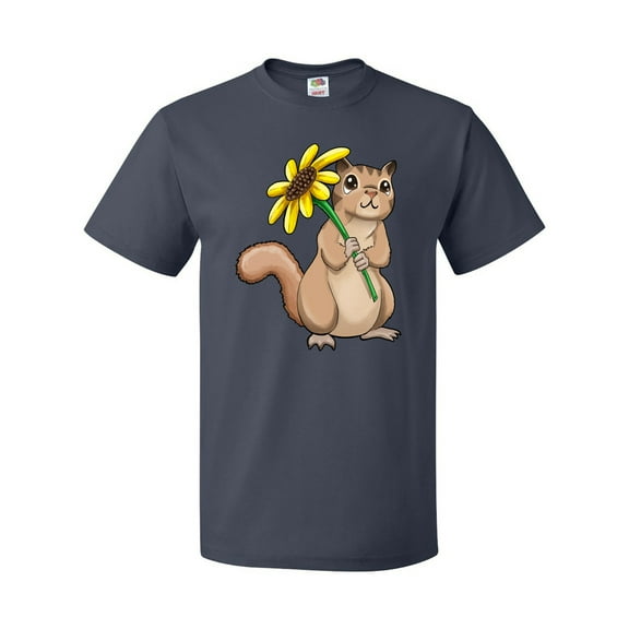 Inktastic Cute Chipmunk with Sunflower T-Shirt