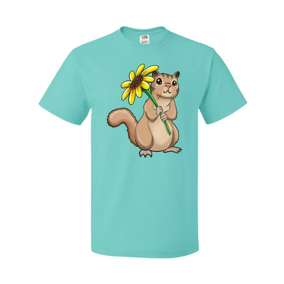 Inktastic Cute Chipmunk with Sunflower T-Shirt