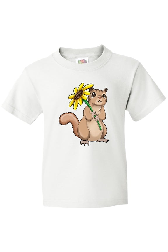 Cute Chipmunk with Sunflower Youth T-Shirt