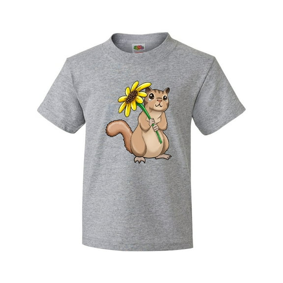 Inktastic Cute Chipmunk with Sunflower Youth T-Shirt