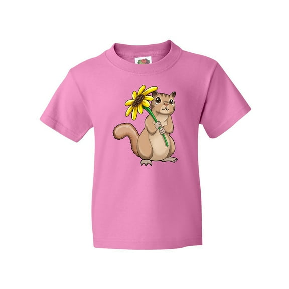 Inktastic Cute Chipmunk with Sunflower Youth T-Shirt