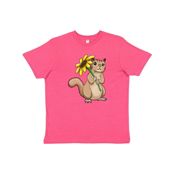 Inktastic Cute Chipmunk with Sunflower Youth T-Shirt