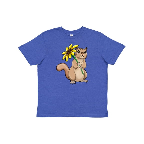 Inktastic Cute Chipmunk with Sunflower Youth T-Shirt
