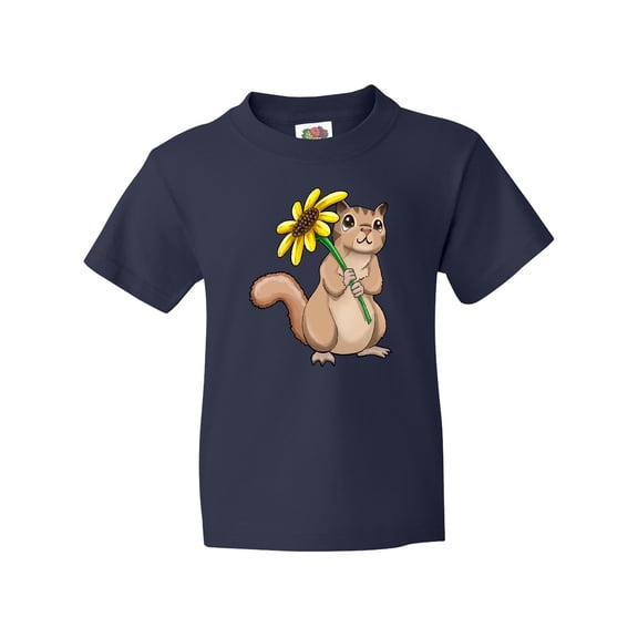 Inktastic Cute Chipmunk with Sunflower Youth T-Shirt