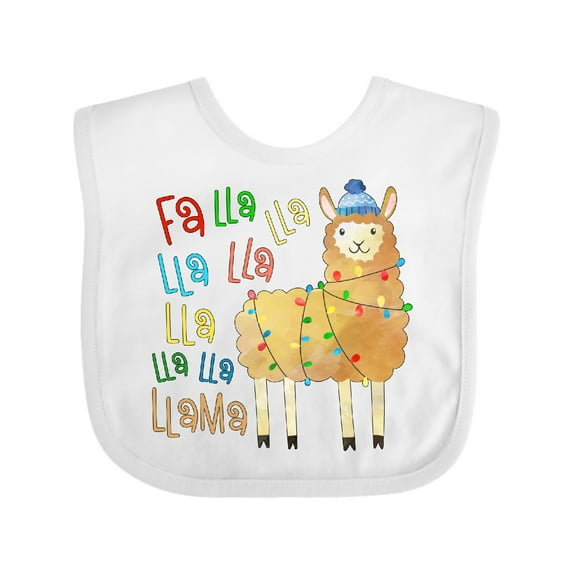 Inktastic Cute Christmas Fa Lla Llama Boys or Girls Baby Bib