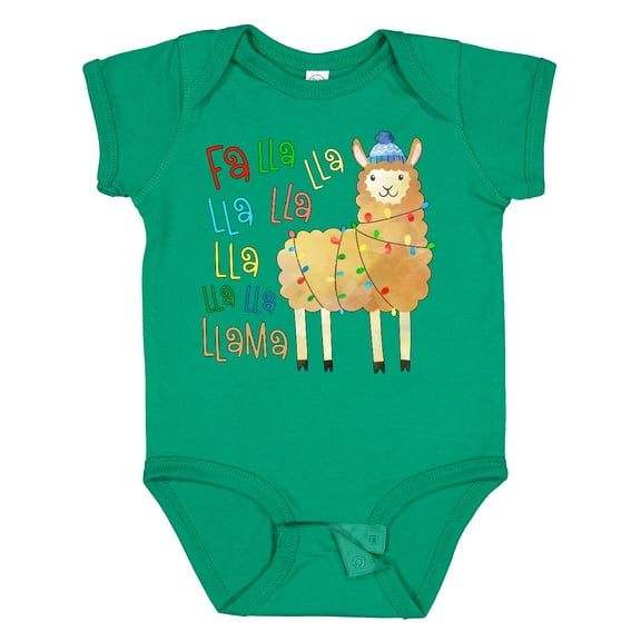 Inktastic Cute Christmas Fa Lla Llama Boys or Girls Baby Bodysuit