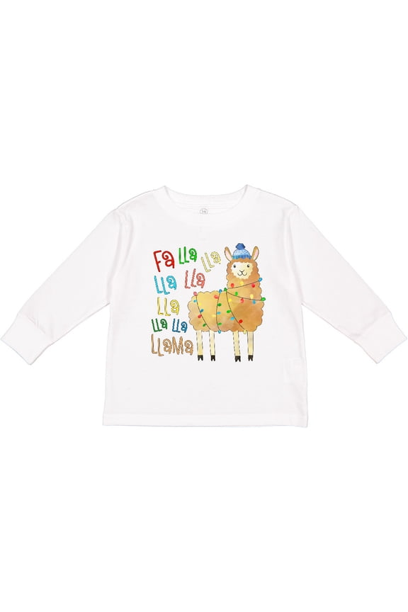 Cute Christmas Fa Lla Llama Boys or Girls Long Sleeve Toddler T-Shirt