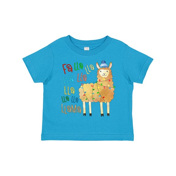 Inktastic Cute Christmas Fa Lla Llama Boys or Girls Toddler T-Shirt
