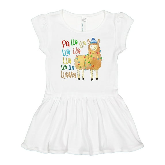 Inktastic Cute Christmas Fa Lla Llama Girls Baby Dress