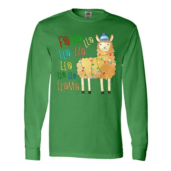 Inktastic Cute Christmas Fa Lla Llama Long Sleeve T-Shirt