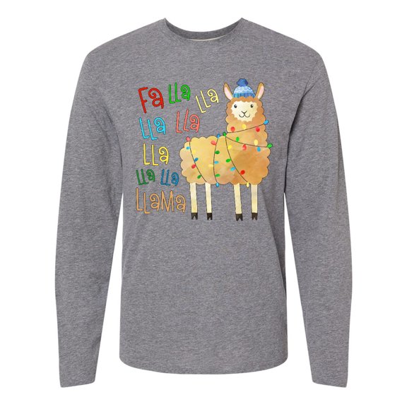 Inktastic Cute Christmas Fa Lla Llama Long Sleeve T-Shirt