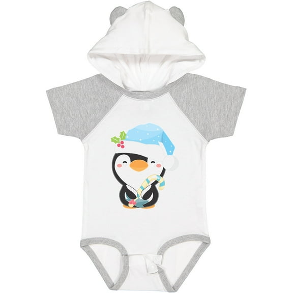 Inktastic Cute Christmas Penguin in Blue Hat Boys or Girls Baby Bodysuit