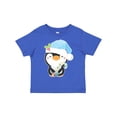 thumbnail image 1 of Inktastic Cute Christmas Penguin in Blue Hat Boys or Girls Toddler T-Shirt, 1 of 5