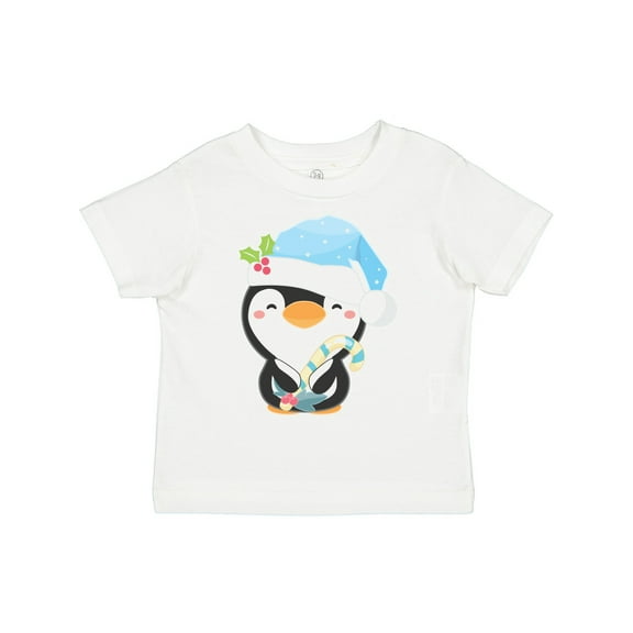 Inktastic Cute Christmas Penguin in Blue Hat Boys or Girls Toddler T-Shirt