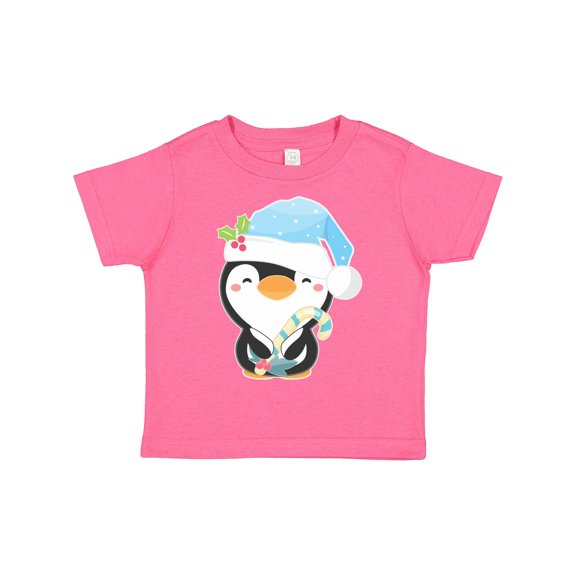 Inktastic Cute Christmas Penguin in Blue Hat Boys or Girls Toddler T-Shirt