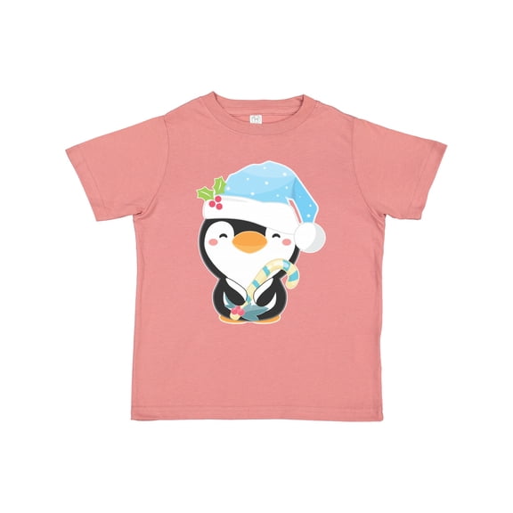 Inktastic Cute Christmas Penguin in Blue Hat Boys or Girls Toddler T-Shirt