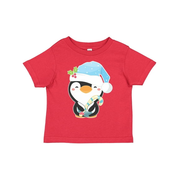 Inktastic Cute Christmas Penguin in Blue Hat Boys or Girls Toddler T-Shirt