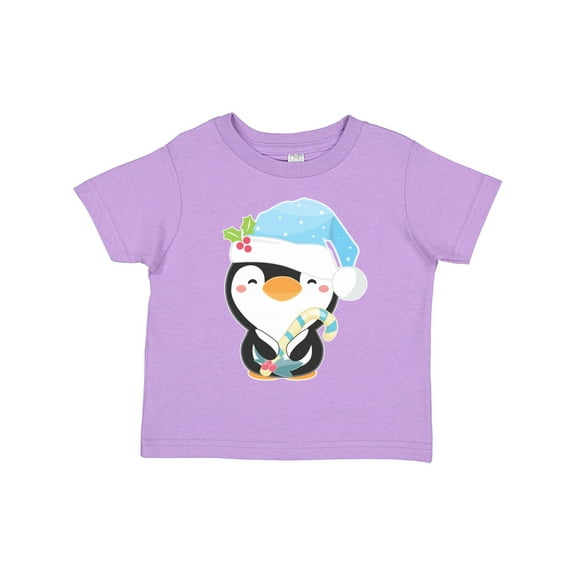 Inktastic Cute Christmas Penguin in Blue Hat Boys or Girls Toddler T-Shirt