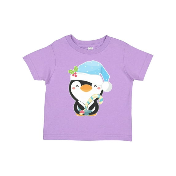 Inktastic Cute Christmas Penguin in Blue Hat Boys or Girls Toddler T-Shirt