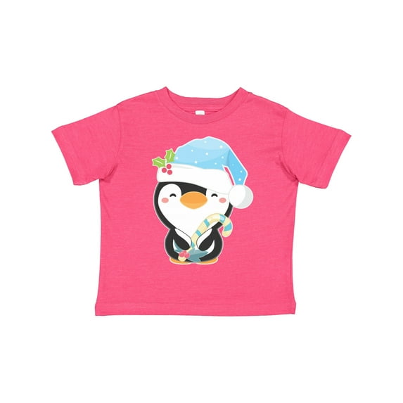 Inktastic Cute Christmas Penguin in Blue Hat Boys or Girls Toddler T-Shirt