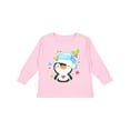 thumbnail image 1 of Inktastic Cute Christmas Penguin with Heart and Holly Boys or Girls Long Sleeve Toddler T-Shirt, 1 of 5