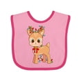 thumbnail image 1 of Inktastic Cute Christmas Reindeer with Christmas Lights Boys or Girls Baby Bib, 1 of 4