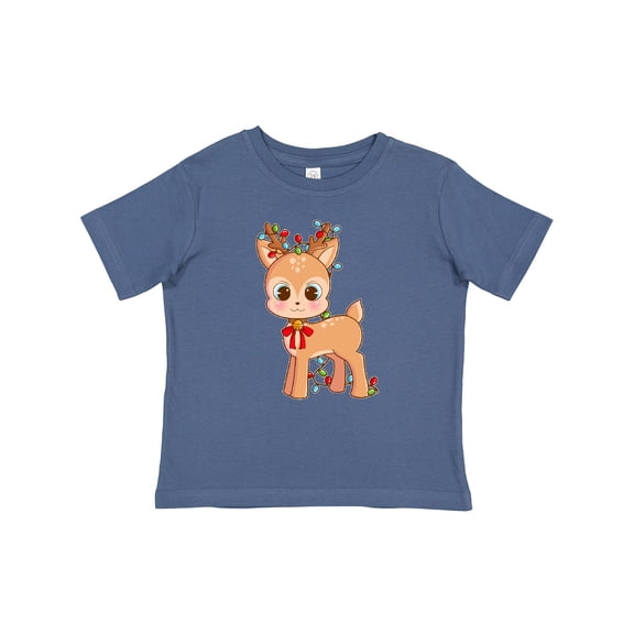 Inktastic Cute Christmas Reindeer with Christmas Lights Boys or Girls Baby T-Shirt