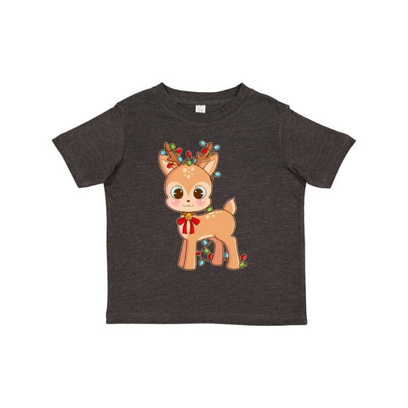 Inktastic Cute Christmas Reindeer with Christmas Lights Boys or Girls Toddler T-Shirt