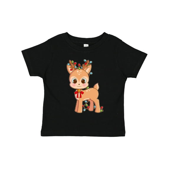 Inktastic Cute Christmas Reindeer with Christmas Lights Boys or Girls Toddler T-Shirt