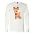 thumbnail image 1 of Inktastic Cute Christmas Reindeer with Christmas Lights Long Sleeve T-Shirt, 1 of 5