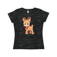 thumbnail image 1 of Inktastic Cute Christmas Reindeer with Christmas Lights Women's T-Shirt, 1 of 5