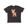 thumbnail image 1 of Inktastic Cute Christmas Reindeer with Christmas Lights Youth T-Shirt, 1 of 5