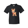 thumbnail image 1 of Inktastic Cute Christmas Reindeer with Christmas Lights Youth T-Shirt, 1 of 5
