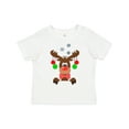 thumbnail image 1 of Inktastic Cute Christmas Reindeer with Red Nose, Ornaments and Bow Tie Boys or Girls Toddler T-Shirt, 1 of 5