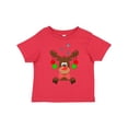 thumbnail image 1 of Inktastic Cute Christmas Reindeer with Red Nose, Ornaments and Bow Tie Boys or Girls Toddler T-Shirt, 1 of 5