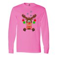 thumbnail image 1 of Inktastic Cute Christmas Reindeer with Red Nose, Ornaments and Bow Tie Long Sleeve T-Shirt, 1 of 5