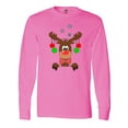 thumbnail image 1 of Inktastic Cute Christmas Reindeer with Red Nose, Ornaments and Bow Tie Long Sleeve T-Shirt, 1 of 5
