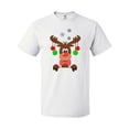 thumbnail image 1 of Inktastic Cute Christmas Reindeer with Red Nose, Ornaments and Bow Tie T-Shirt, 1 of 5