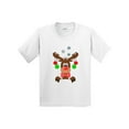 thumbnail image 1 of Inktastic Cute Christmas Reindeer with Red Nose, Ornaments and Bow Tie Youth T-Shirt, 1 of 5