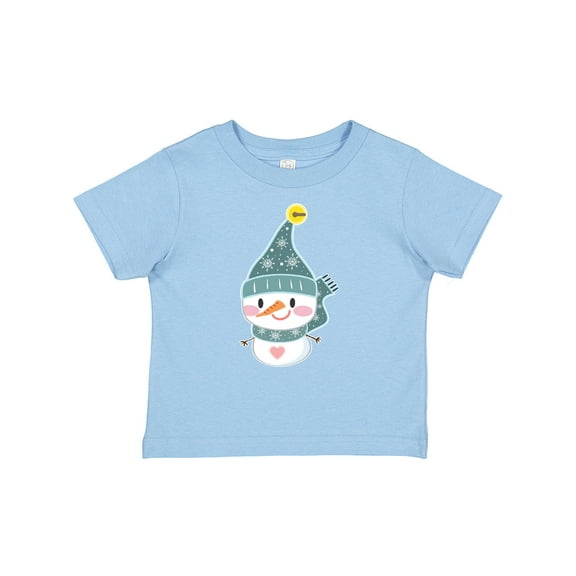 Inktastic Cute Christmas Snowman in Blue Hat and Scarf Boys or Girls Baby T-Shirt