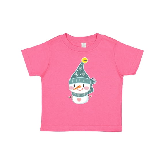 Inktastic Cute Christmas Snowman in Blue Hat and Scarf Boys or Girls Baby T-Shirt