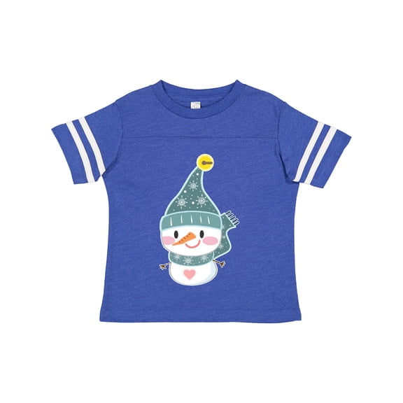 Inktastic Cute Christmas Snowman in Blue Hat and Scarf Boys or Girls Toddler T-Shirt
