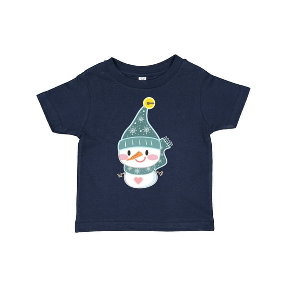 Inktastic Cute Christmas Snowman in Blue Hat and Scarf Boys or Girls Toddler T-Shirt