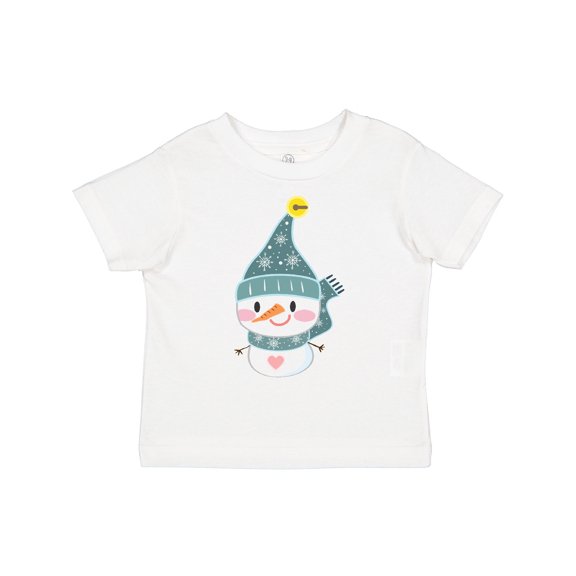 Inktastic Cute Christmas Snowman in Blue Hat and Scarf Boys or Girls Toddler T-Shirt