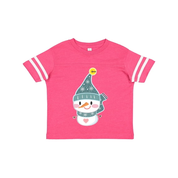 Inktastic Cute Christmas Snowman in Blue Hat and Scarf Boys or Girls Toddler T-Shirt