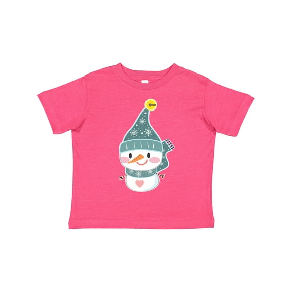 Inktastic Cute Christmas Snowman in Blue Hat and Scarf Boys or Girls Toddler T-Shirt