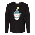 thumbnail image 1 of Inktastic Cute Christmas Snowman in Blue Hat and Scarf Long Sleeve T-Shirt, 1 of 5