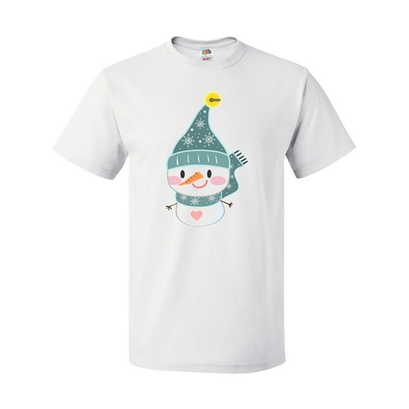Inktastic Cute Christmas Snowman in Blue Hat and Scarf T-Shirt
