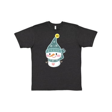 Inktastic Cute Christmas Snowman in Blue Hat and Scarf T-Shirt